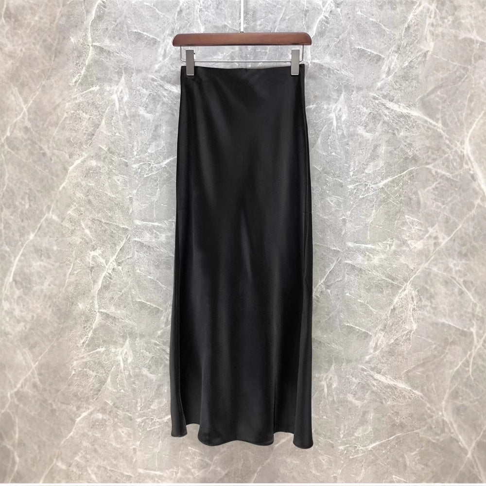 Damen Eleganter Midi-Rock aus hochwertigem Satin Shop Nory