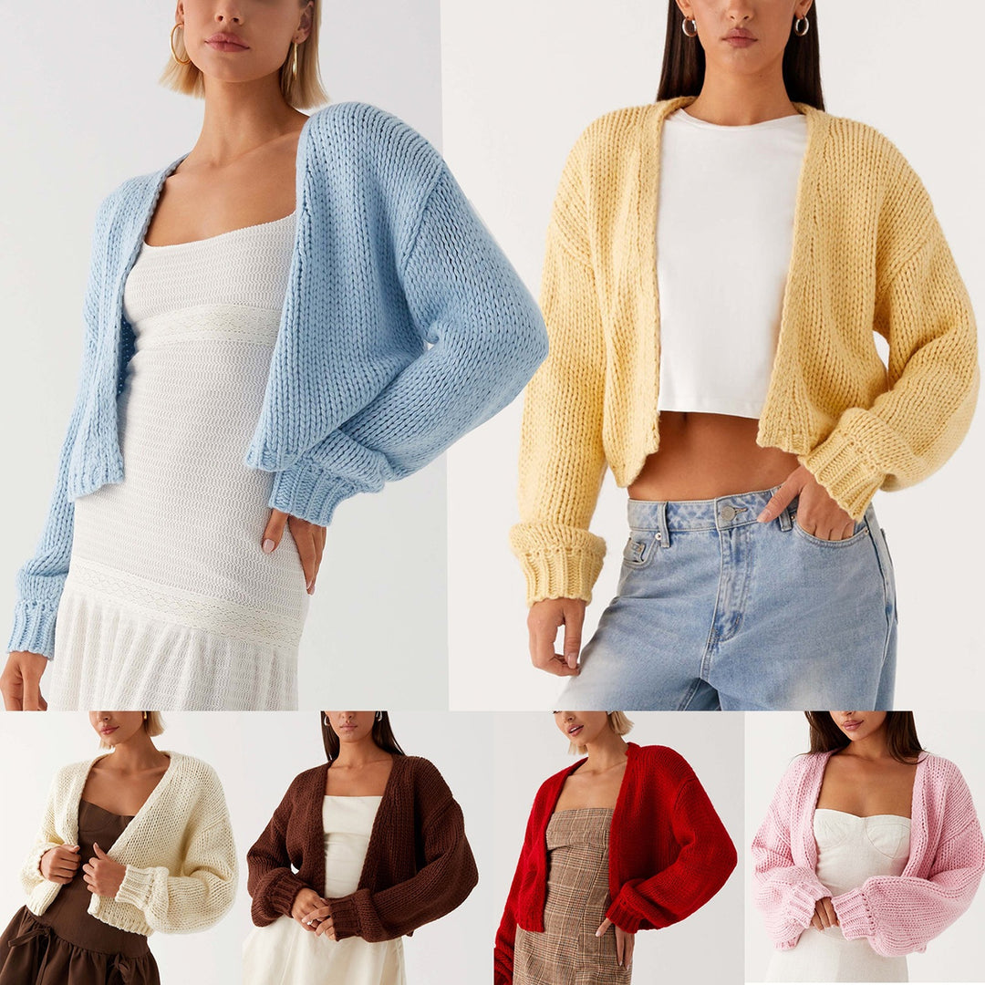 Damen Oversized Grobstrick-Cardigan mit Schalkragen und Rippbündchen Shop Nory