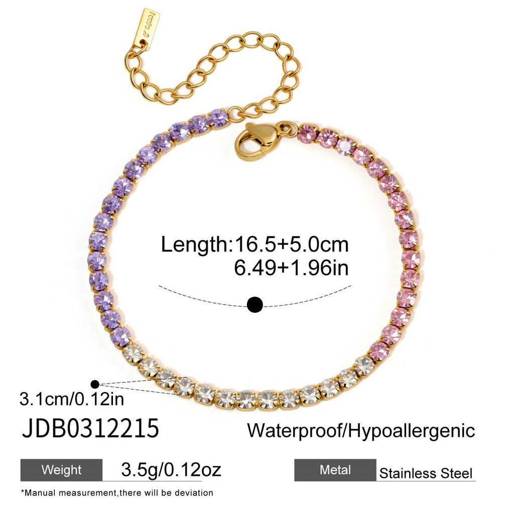 Damen Armband mit funkelnden Zirkonia-Steinen und hypoallergenem Edelstahl Shop Nory