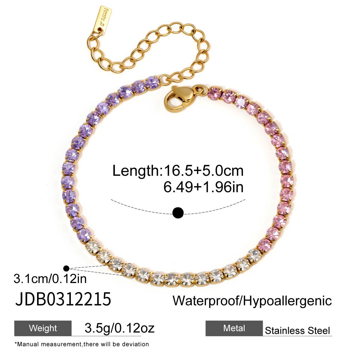 Damen Armband mit funkelnden Zirkonia-Steinen und hypoallergenem Edelstahl Shop Nory