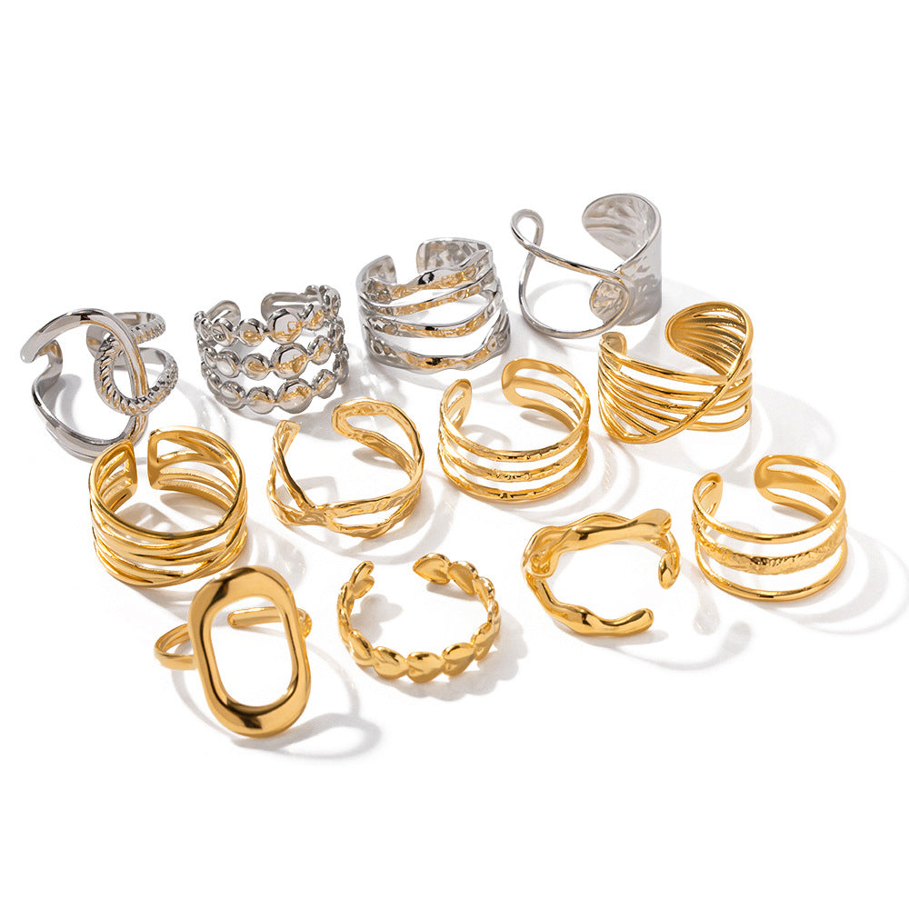 Damen Offener Ring mit modernem, floralem Design und hypoallergenen Eigenschaften Shop Nory