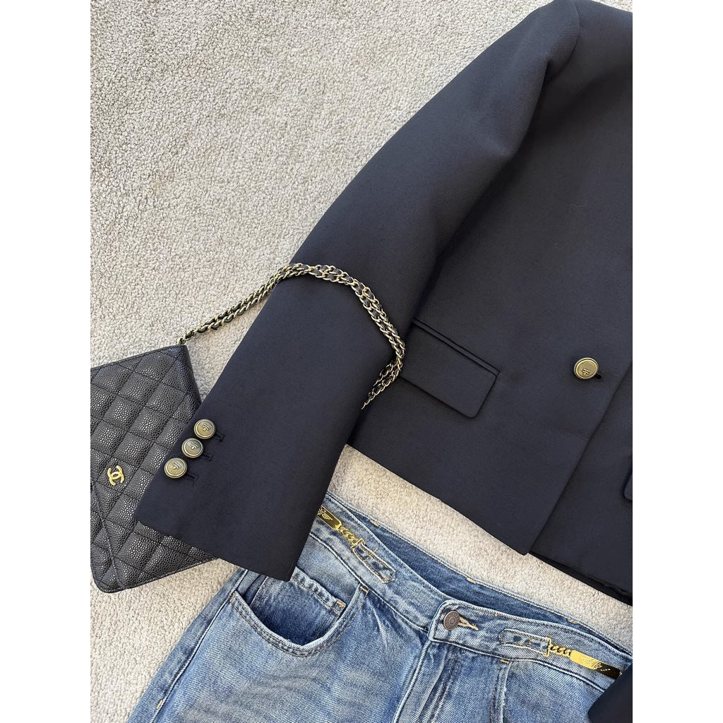 Damen Elegante Blazerjacke mit hohem Kragen Shop Nory
