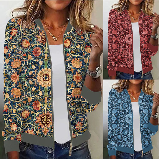 Damen Blousonjacke mit floralem Muster