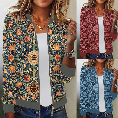 Damen Blousonjacke mit floralem Muster