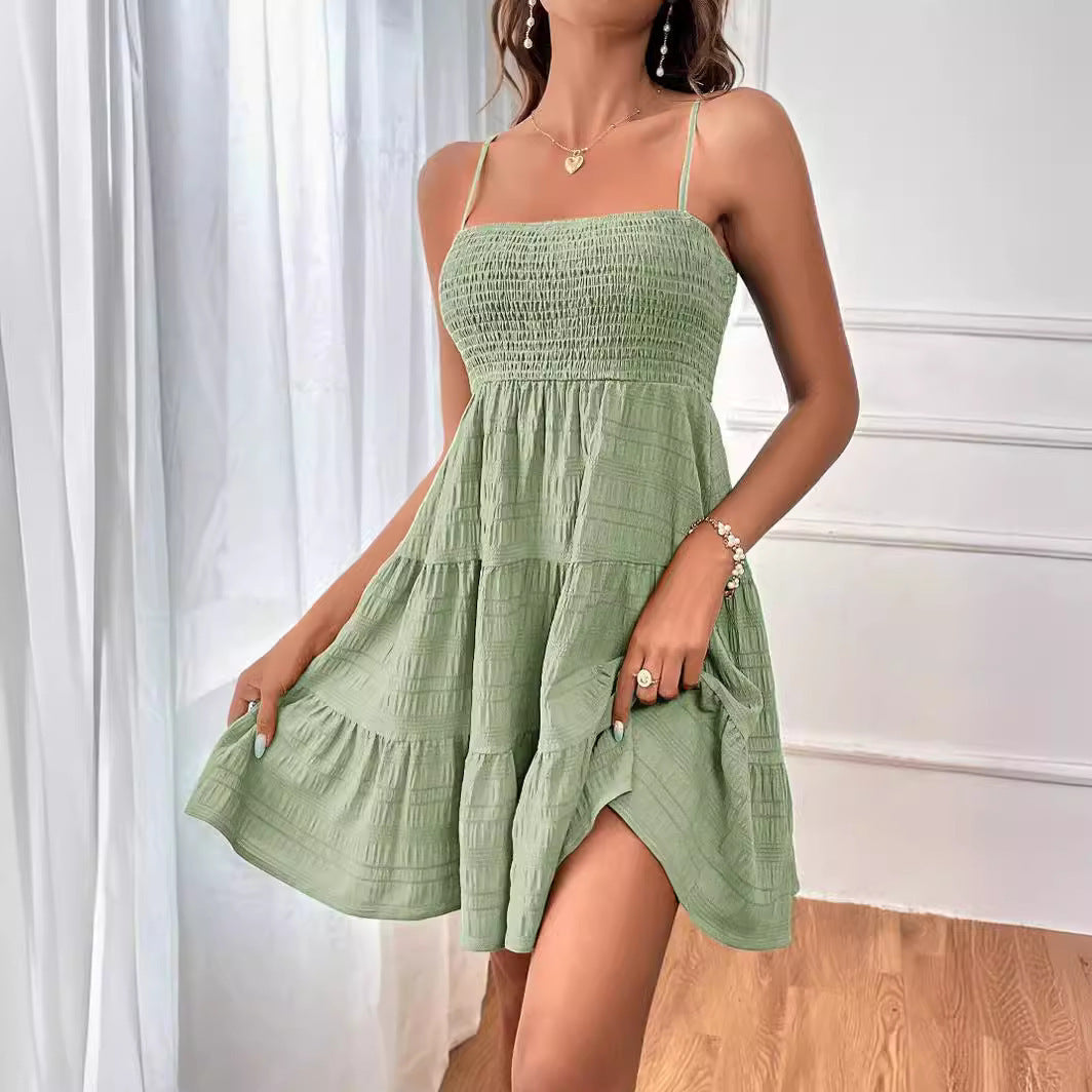 Damen Sommerliches Minikleid mit schmalen Trägern und Taillierung