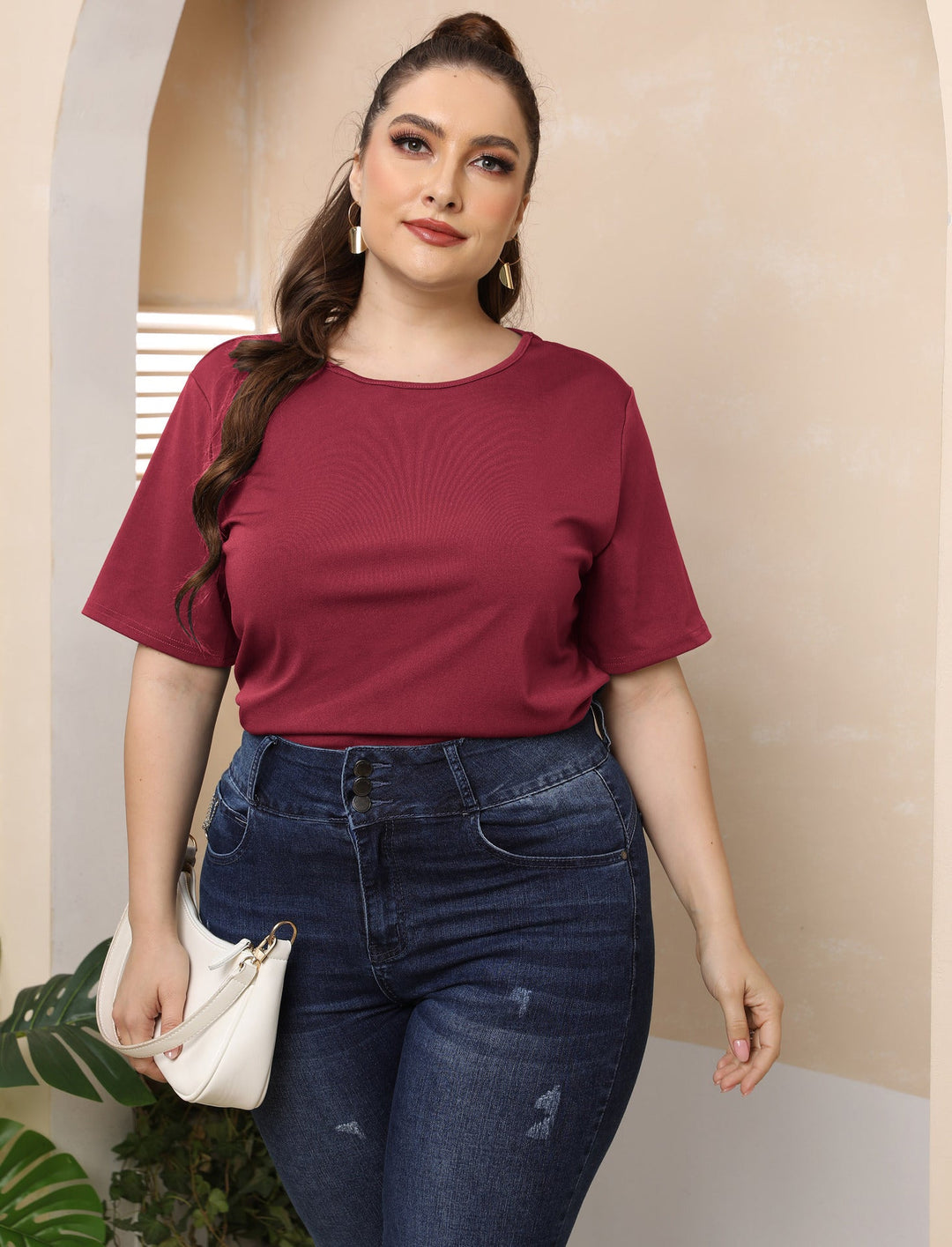 Damen modisches Basic T-Shirt