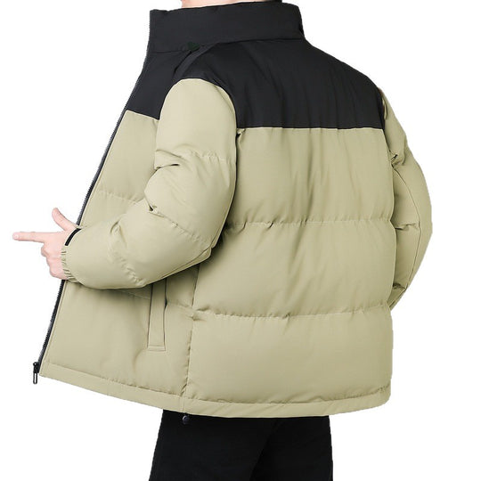 Herren Isolierte Winter-Steppjacke mit geometrischer Ton-in-Ton‑Steppung und hohem Stehkragen Shop Nory