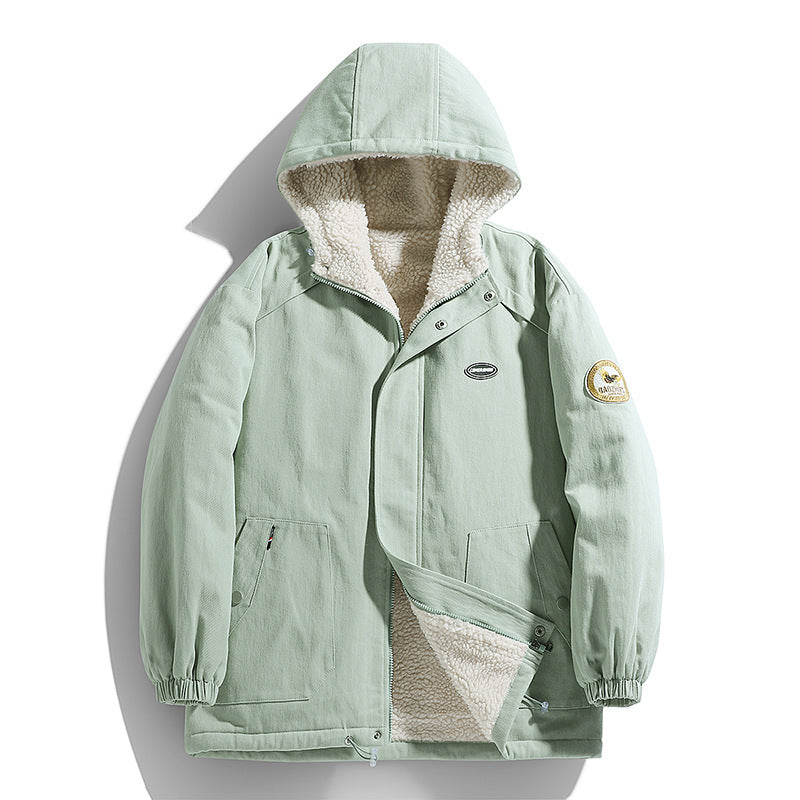 Herren wattierter Canvas‑Parka mit Sherpa‑Fleece‑Futter und Kapuze Shop Nory