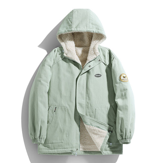 Herren wattierter Canvas‑Parka mit Sherpa‑Fleece‑Futter und Kapuze Shop Nory