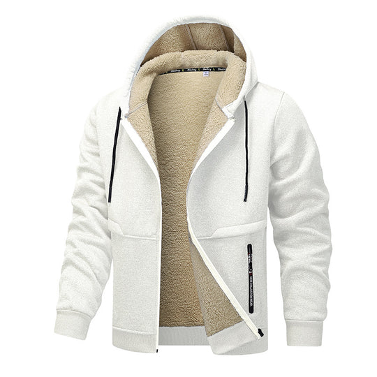 Herren Sherpa‑gefütterte Zip‑Hoodiejacke im Urban‑Casual‑Stil mit Teddyfleece‑Innenfutter Shop Nory