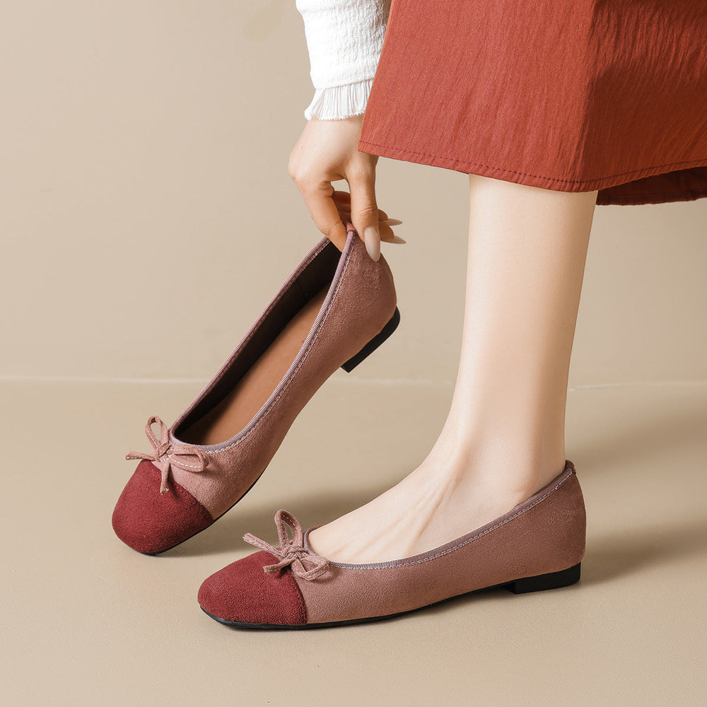 Damen elegante Ballerinas mit modischem Schleifenakzent und hochwertigem Obermaterial
