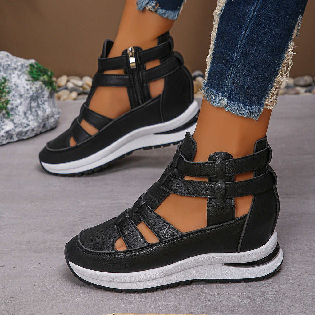 Damen Wedge-Sneaker mit verstellbaren Riemen und atmungsaktiver Sohle