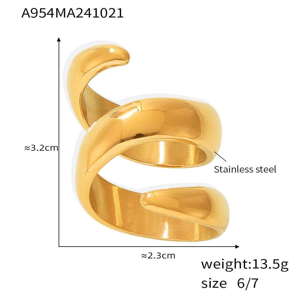 Damenring mit geschwungenem Design aus hochwertigem Edelstahl Shop Nory