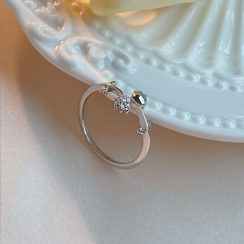 Damen Offener Ring mit funkelnden Zirkonia und kunstvollem Design Shop Nory