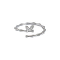 Damen zierlicher Ring mit Bambus-Design und funkelnden Elementen Shop Nory
