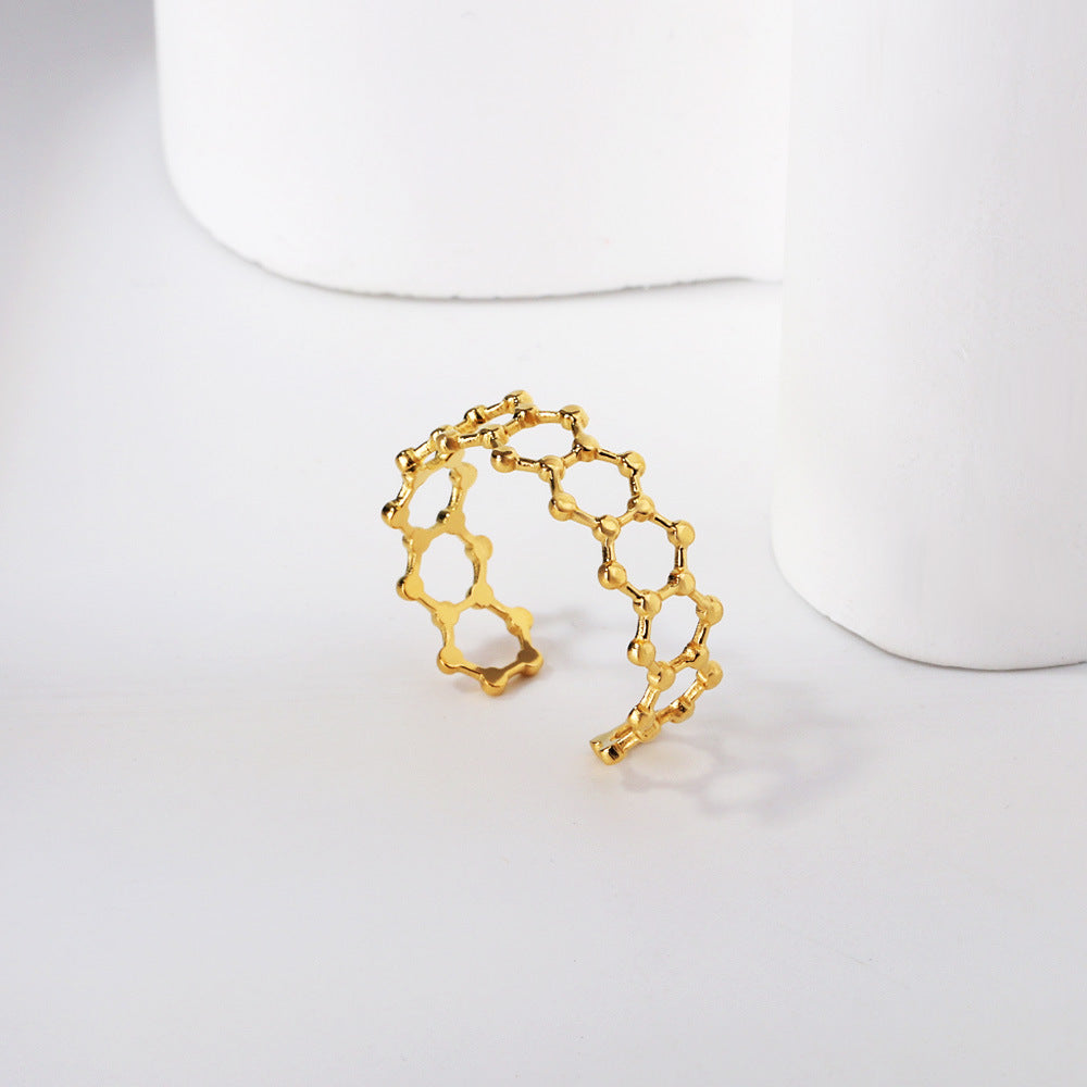 Damen Offener Armreif aus hypoallergenem Edelstahl mit goldplattierter Oberfläche Shop Nory