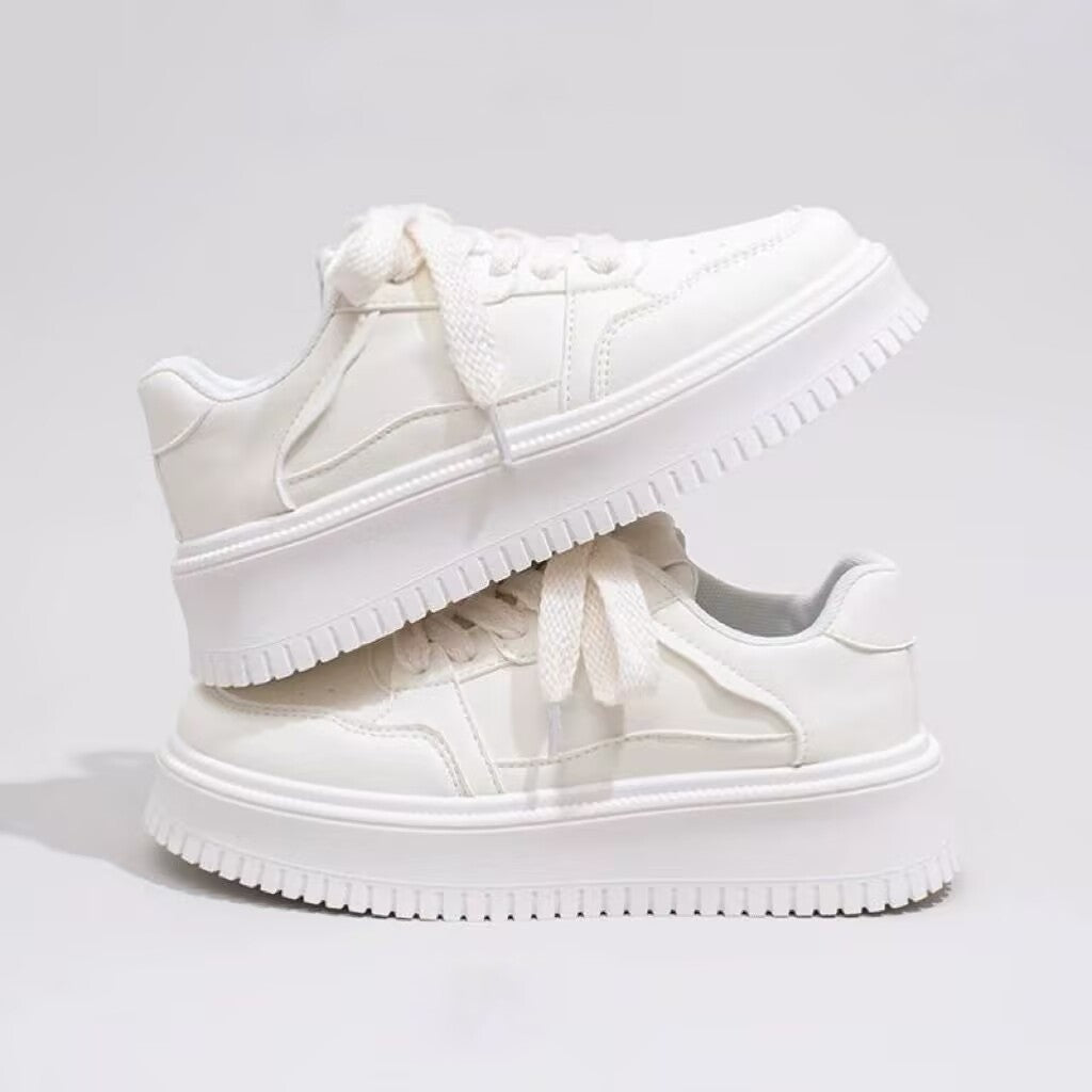 Damen Sportliche Sneakers mit dicker Laufsohle und atmungsaktiver Fütterung