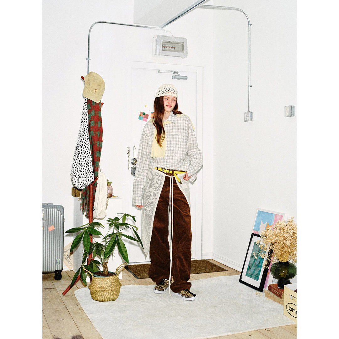 Damen Oversize-Hemd aus Leinen‑Baumwoll‑Mix mit feinem Karomuster Shop Nory