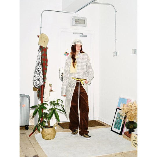 Damen Oversize-Hemd aus Leinen‑Baumwoll‑Mix mit feinem Karomuster Shop Nory