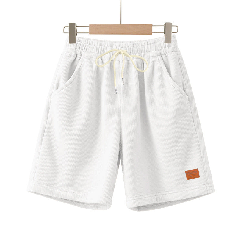 Herren nan lässige Bermudashorts aus feinstrukturiertem Baumwollmix mit elastischem Bund und Kordelzug