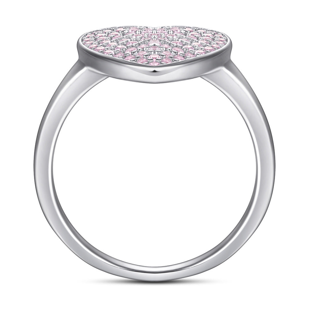 Damen herzförmiger Ring mit funkelndem Zirkonia-Besatz Shop Nory