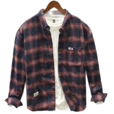 Herren Legeres Karo-Flanell-Overshirt aus weichem Baumwollmix mit Brusttasche Shop Nory
