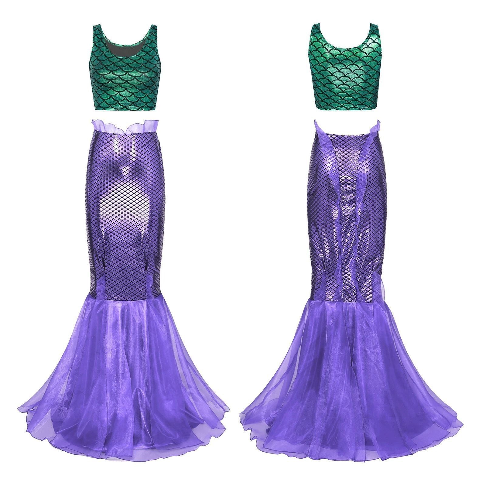 Damen Meerjungfrau-Kleid mit schimmerndem Oberteil und voluminösem Tüllrock Shopnory