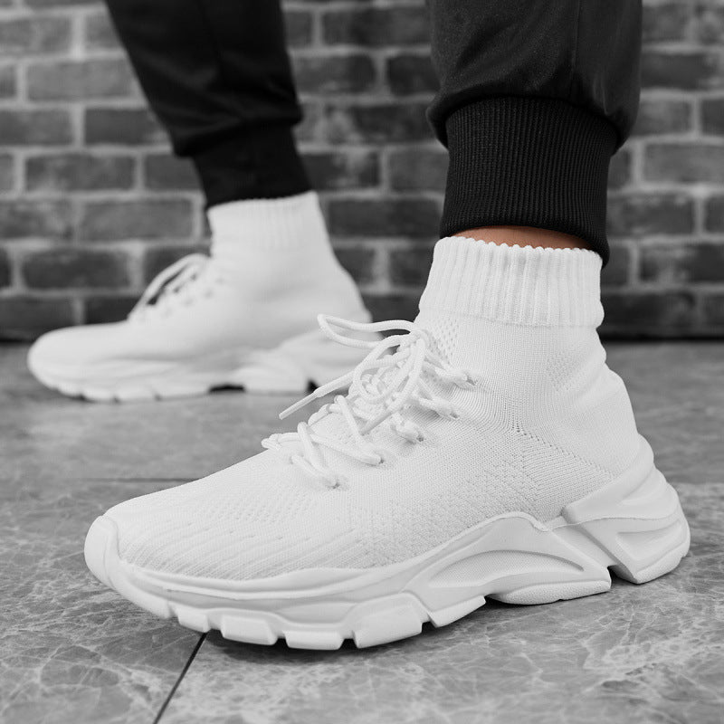 Damen Strick‑Sockensneaker mit hohem Schaft, gepolsterter Plateau‑Laufsohle und elastischem Schnürsystem Shop Nory