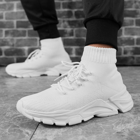 Damen Strick‑Sockensneaker mit hohem Schaft, gepolsterter Plateau‑Laufsohle und elastischem Schnürsystem Shop Nory