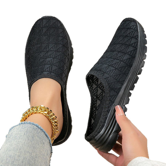 Damen Slip-On Freizeitschuhe mit atmungsaktiver Struktur Shopnory