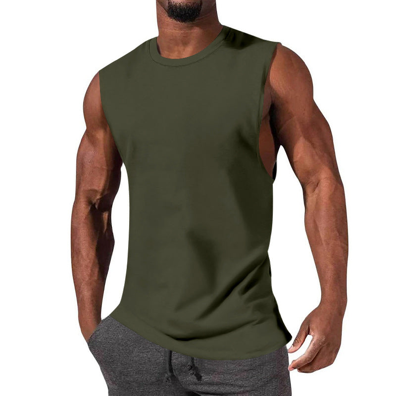 Herren nan athletisches Tanktop mit extra tiefem Armanschnitt und elastischem Baumwollmix