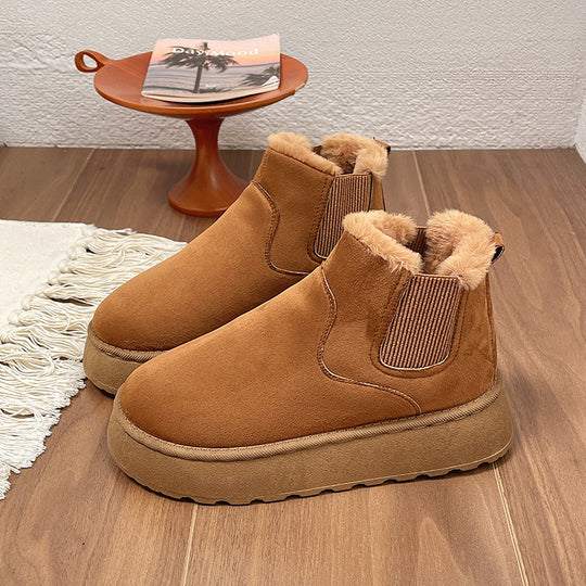 Damen Gefütterte Chelsea‑AnklShop Noryoots mit Faux‑Fur, elastischem Einsatz und Plateau‑Sohle Shop Nory