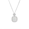 Damen moderne Halskette mit elegantem quadratischem Anhänger und funkelnden Zirkonia Shop Nory