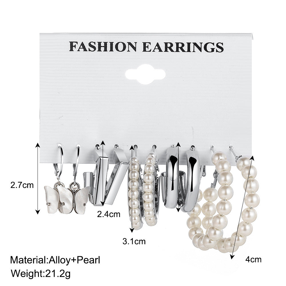Damen Ohrringe Set mit eleganten Perlen und modernem Design Shop Nory