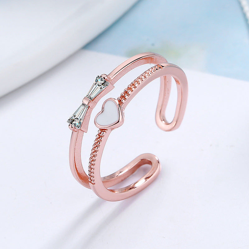 Damen Ring mit elegantem Schleifen- und Herzdesign Shop Nory