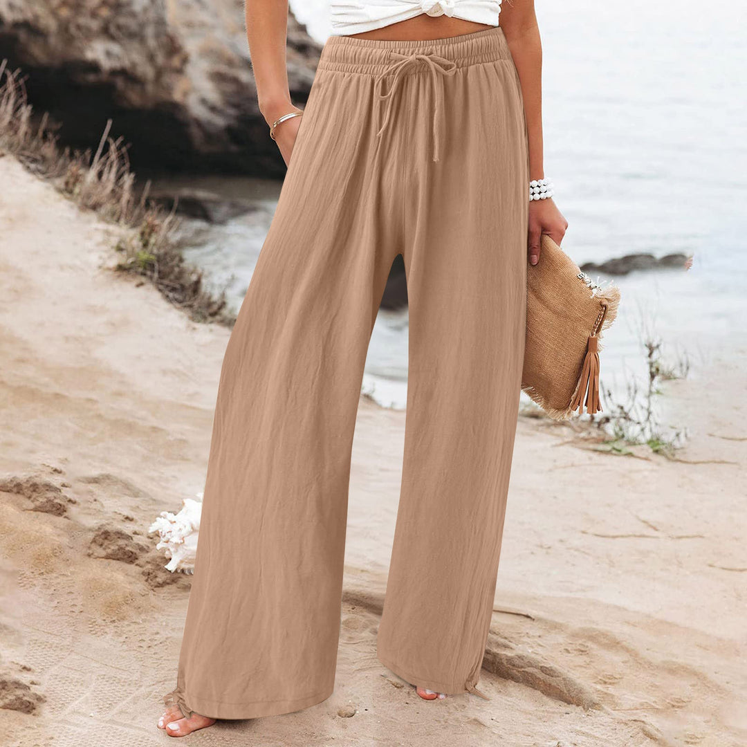 Damen Weite hose mit elastischem Bund und praktischen Taschen
