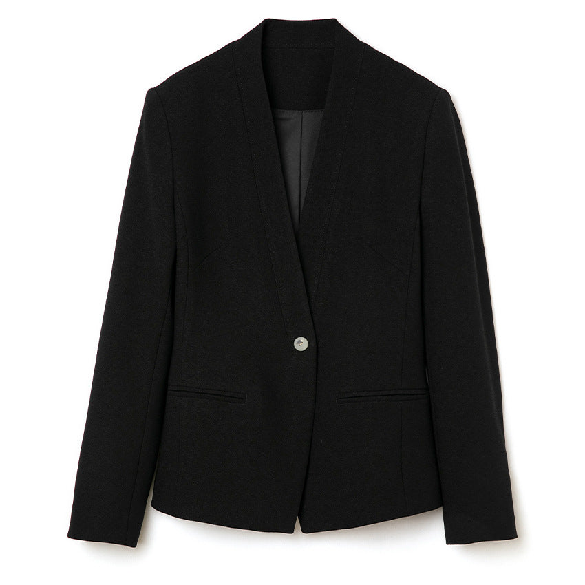 Damen Figurbetonter Ein-Knopf-Blazer mit minimalistischer V-Front und Einschubtaschen Shop Nory