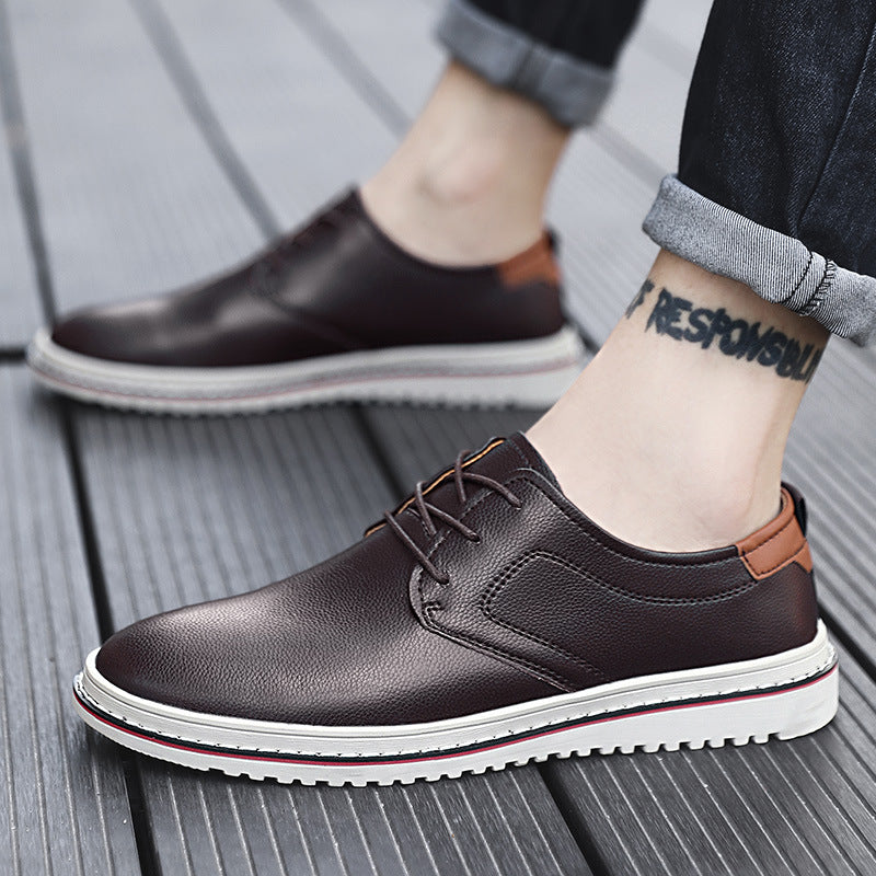 Herren Elegante Freizeit-Schnürschuhe aus hochwertigem Leder