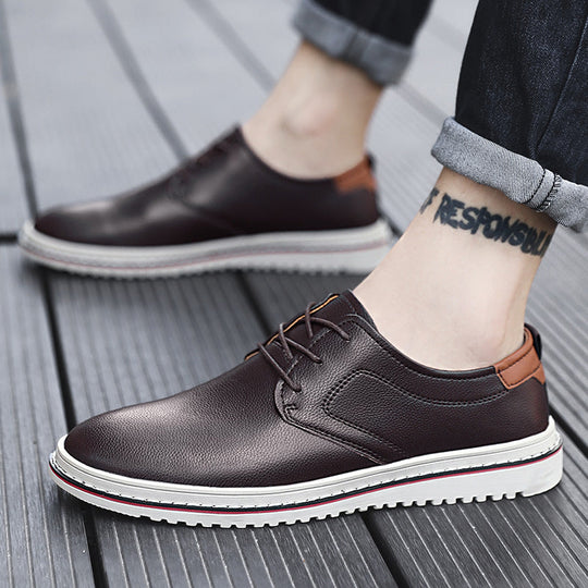 Herren Elegante Freizeit-Schnürschuhe aus hochwertigem Leder