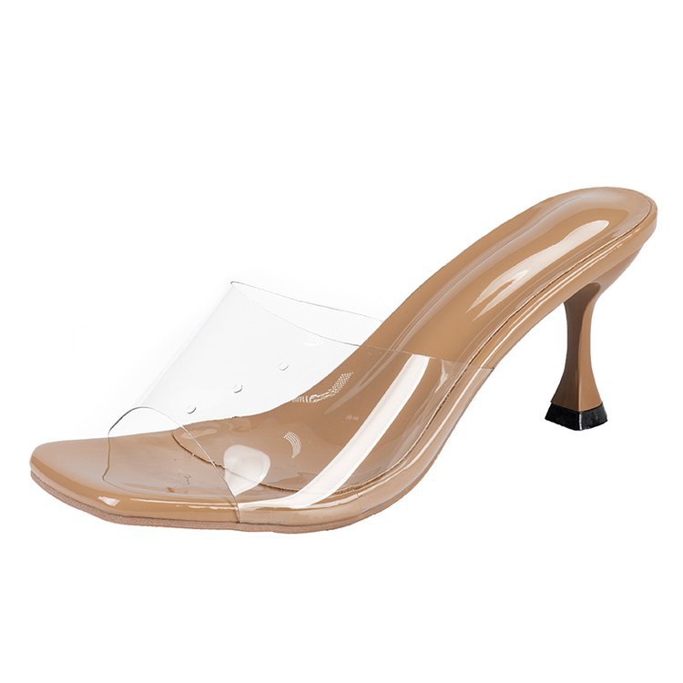 Damen Transparente Mules mit elegantem Blockabsatz