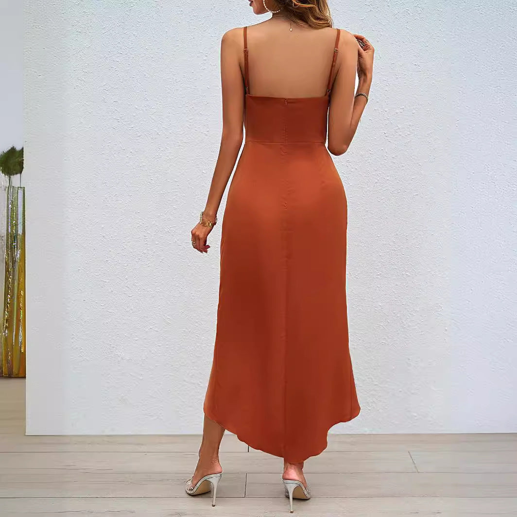 Damen Midikleid mit raffiniertem Wickeldesign und verstellbaren Trägern