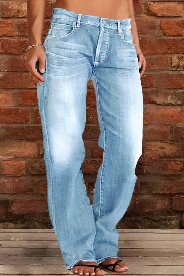 Damen Lockere Destroyed-Jeans mit weitem Bein und niedriger Taille Shop Nory