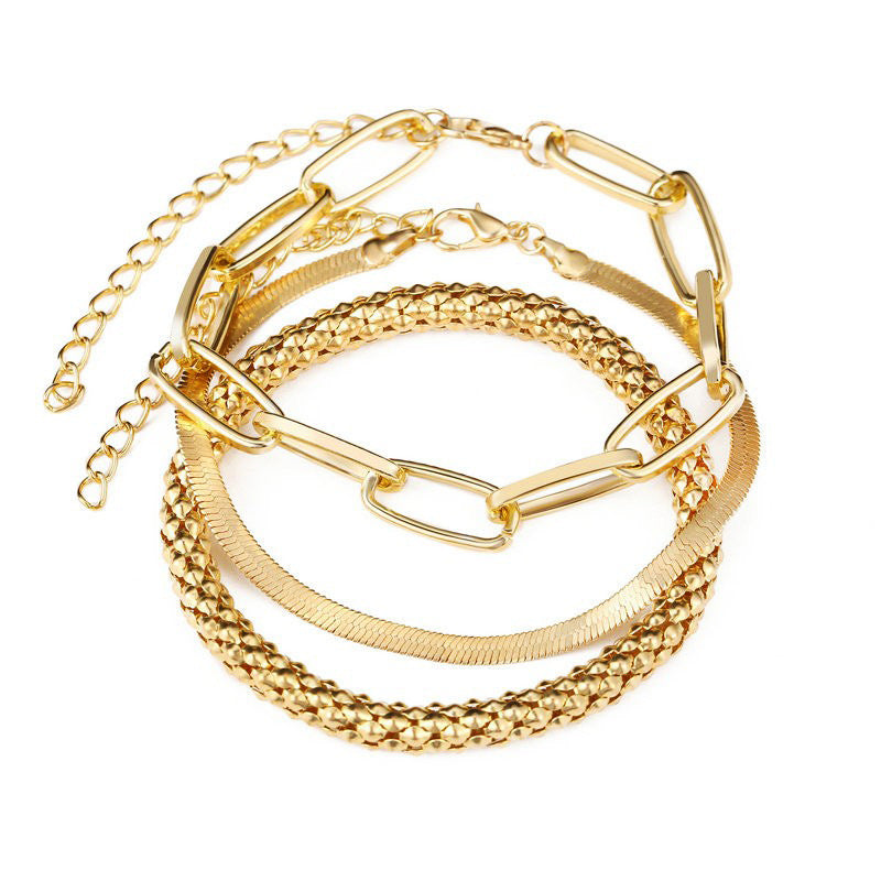 Damen Armband-Set aus stilvollem, mehrlagigem Metall Shop Nory