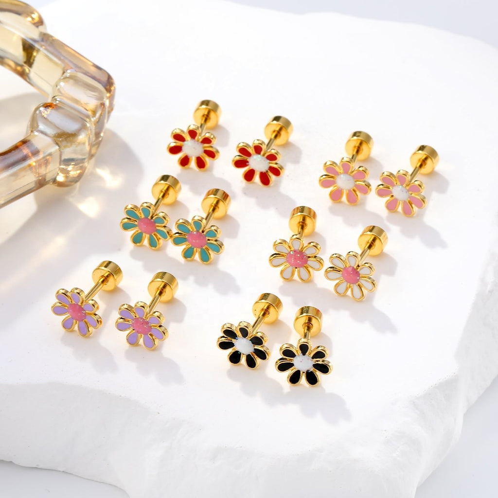 Damen Ohrstecker im floralen Design mit bunten Akzenten Shop Nory