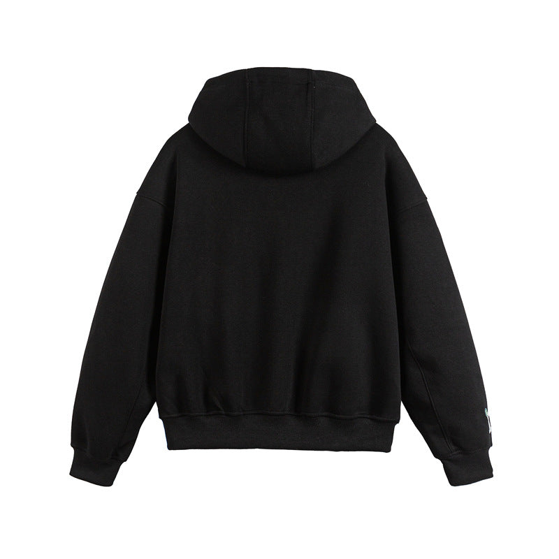 Unisex Oversize Kapuzenzipjacke mit Collegiate‑Patches Shop Nory