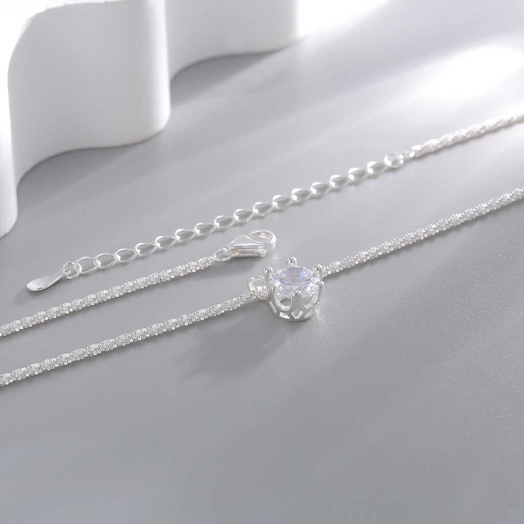 Damen Halskette mit funkelndem Kristallanhänger Shop Nory