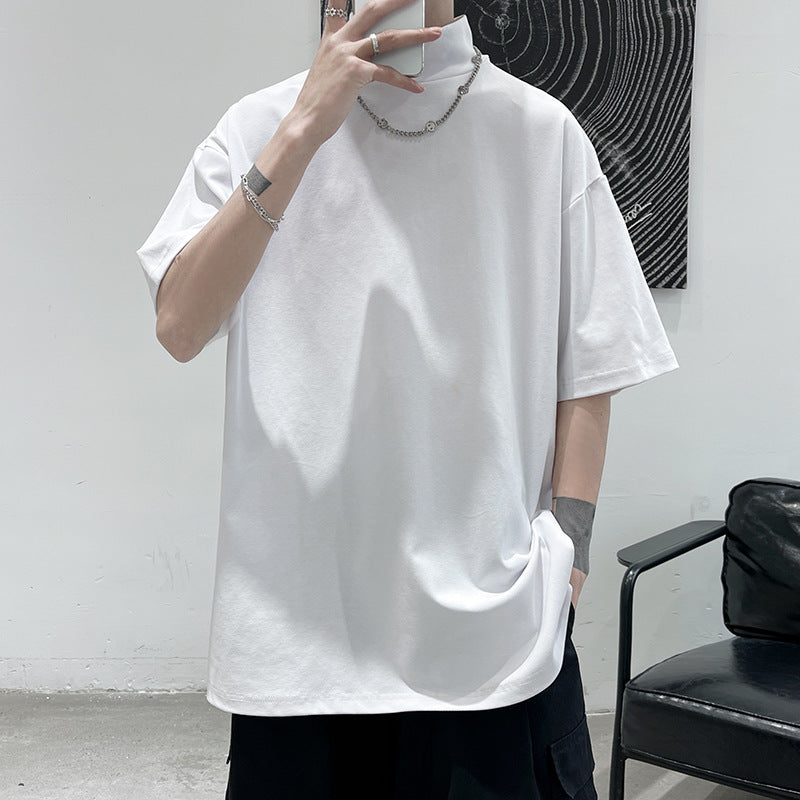 Herren oversized Rollkragen-T-Shirt mit halblangen Ärmeln und lässiger Boxy-Passform Shop Nory