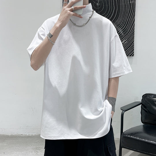 Herren oversized Rollkragen-T-Shirt mit halblangen Ärmeln und lässiger Boxy-Passform Shop Nory