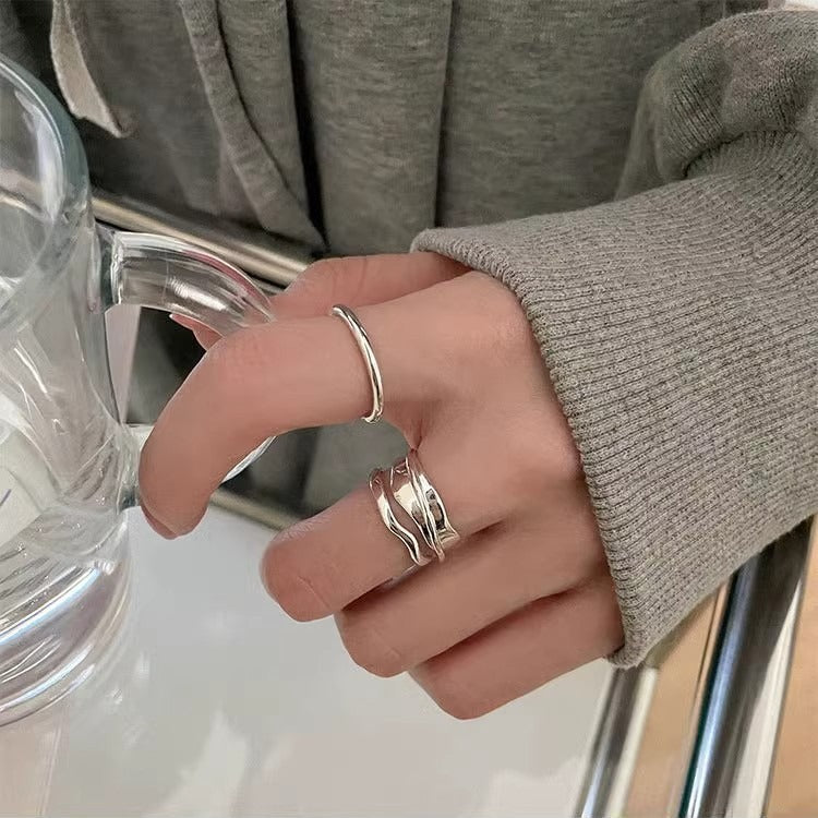 Damen Ring Set mit elegantem geschlungenem Design aus hochwertigem Silber Shop Nory