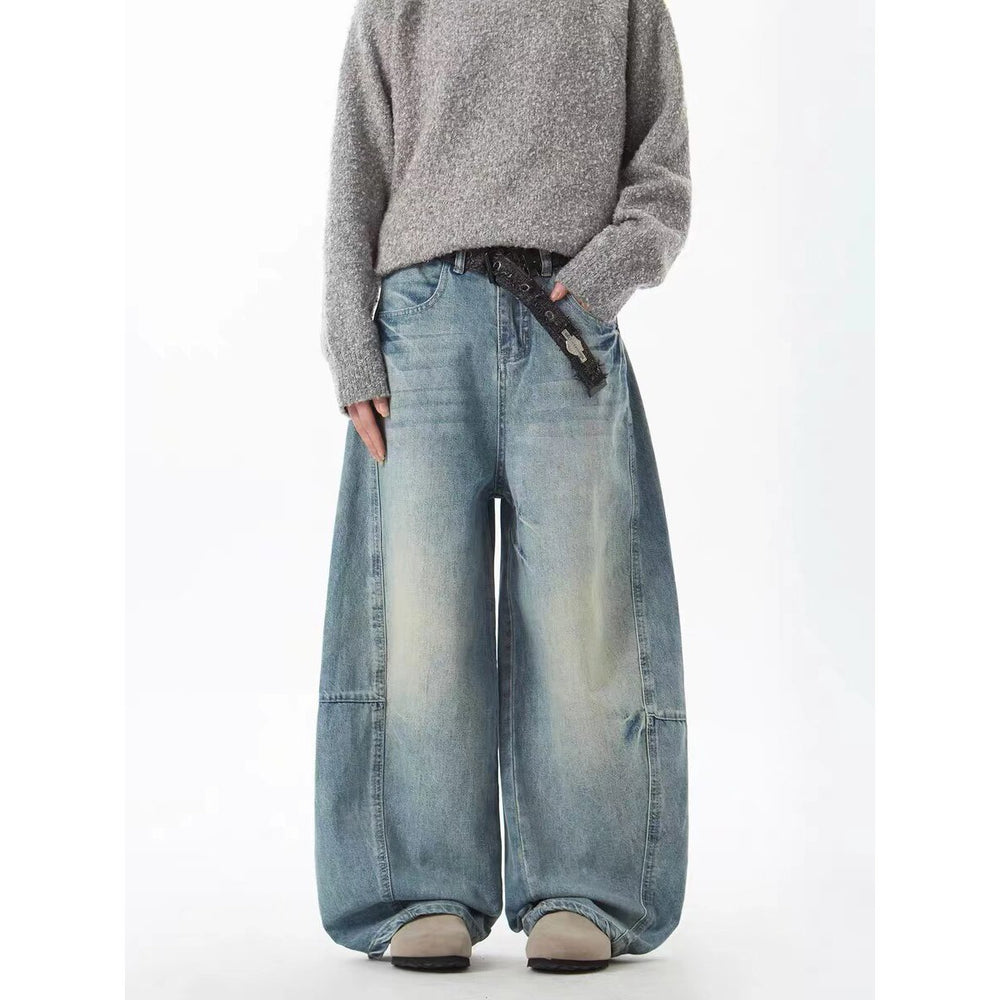 Damen Extraweite Vintage-Baggy-Jeans mit extra tiefem Schritt, entspannter Silhouette und used Waschung Shop Nory